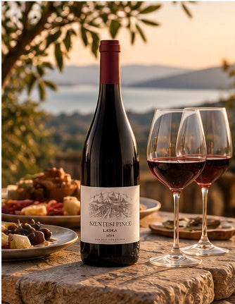 Szentesi Laska 2024 red wine served at a sunset dinner
